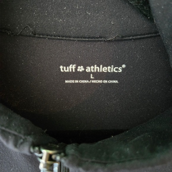 Tuff Athletics Womens Black Full Zip Performance Jacket Thumbholes Size L - Picture 2 of 11